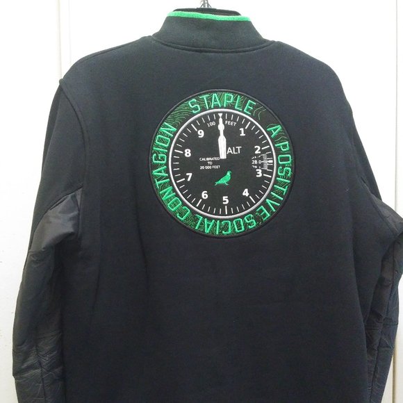 Staple Black and Green Bomber Jacket - Picture 2 of 2